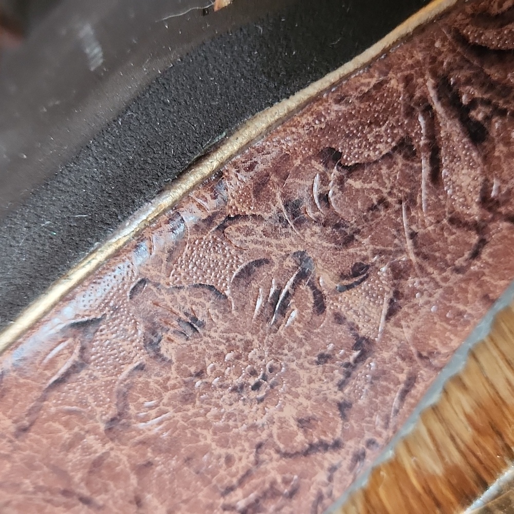 Volatile‎ Tooled Frappachino  Platform Heel Thong Sandal Brown sz 10 Chunky - Picture 11 of 13